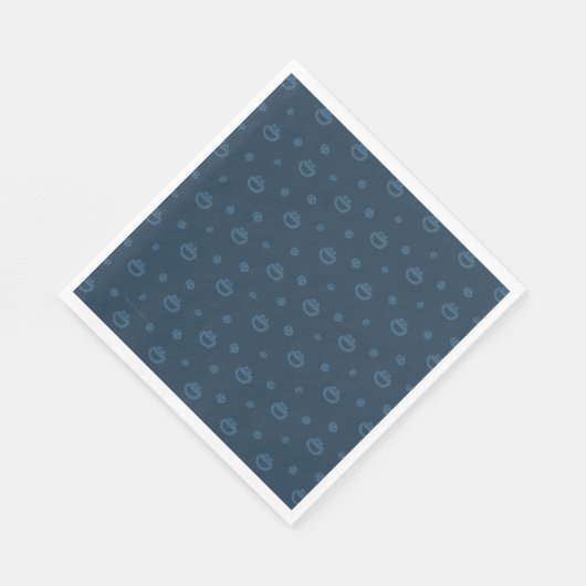 Serviette En Papier Cookie Monster et Cookies Blue Navy Motif (Coin)