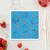 Serviette En Papier Cookie Monster et Cookies Motif bleu (En situation)