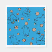 Serviette En Papier Cookie Monster et Cookies Motif bleu (Devant)