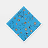 Serviette En Papier Cookie Monster et Cookies Motif bleu (Coin)