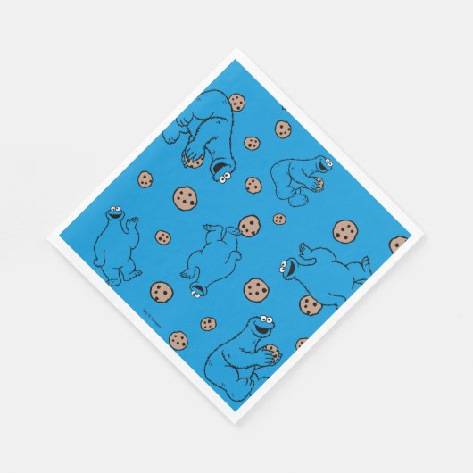 Serviette En Papier Cookie Monster et Cookies Motif bleu (Coin)