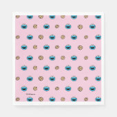 Serviette En Papier Cookie Monster et Cookies Motif rose (Devant)