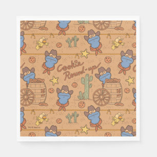 Serviette En Papier Cookie Monster   Motif de synthèse de cookies