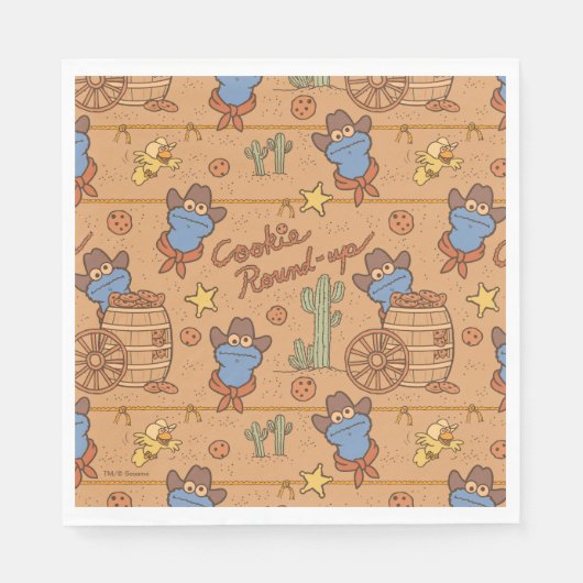 Serviette En Papier Cookie Monster | Motif de synthèse de cookies (Devant)