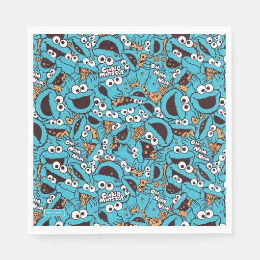 Serviette En Papier Cookie Monster | Nom Nom Nom Nom Motif (Devant)