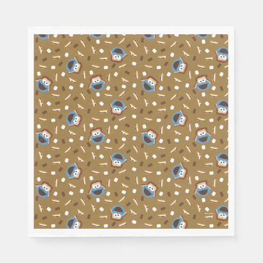 Serviette En Papier Cookie Monster S'mores Motif (Devant)
