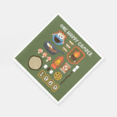 Serviette En Papier Cookie Monster | Un Camper Heureux (Coin)