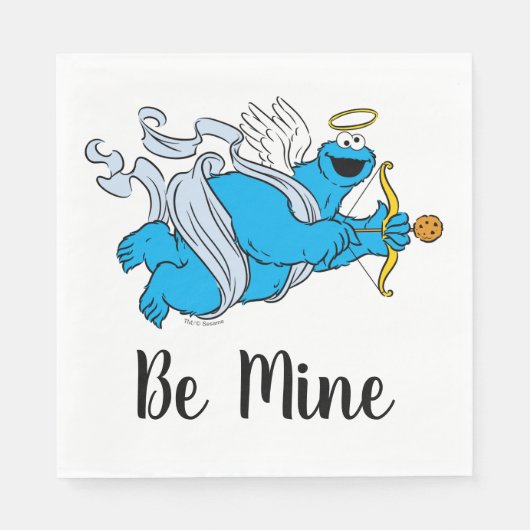 Serviette En Papier Cookie Monster Valentine's Cupid (Devant)