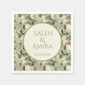 Serviette En Papier Cookies à sucre Mariage blanc et vert (Devant)