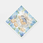 Serviette En Papier Cookies avec fleurs d'hydrangea (Coin)