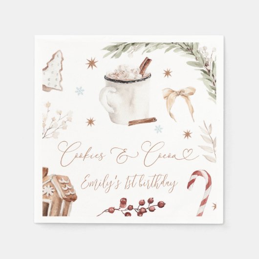 Serviette En Papier Cookies & Cocoa Napkin (Devant)