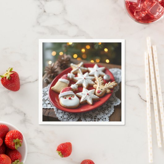 Serviette En Papier Cookies de Noël (En situation)