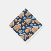 Serviette En Papier Cookies de Noël brasserie de gingembre Fête d'hive (Coin)