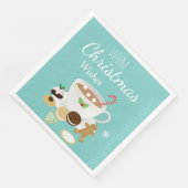 Serviette En Papier Cookies de Noël et vacances chocolat chaud (Coin)