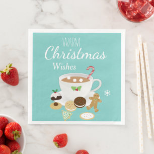 Serviette En Papier Cookies de Noël et vacances chocolat chaud
