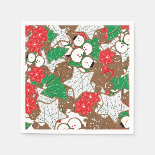 Serviette En Papier Cookies de Noël Fête Napkins (Devant)