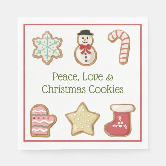 Serviette En Papier Cookies de Noël mignons (Devant)