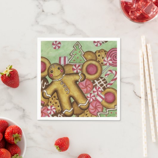 Serviette En Papier Cookies de Noël serviettes (En situation)