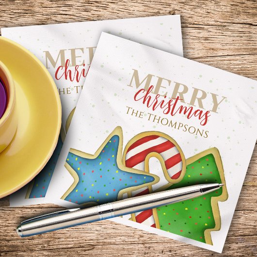 Serviette En Papier Cookies de Noël Whimsical Sweet Holiday Plaisant