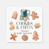 Serviette En Papier Cookies et cacao Baby shower de Noël (Devant)