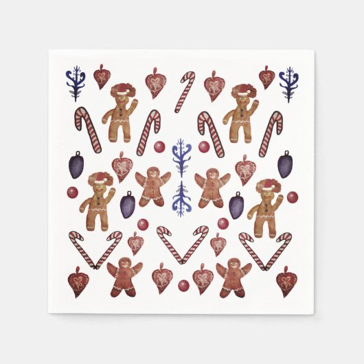 Serviette En Papier Cookies et sucreries de Noël (Devant)