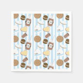 Serviette En Papier Cookies & Lait Boys Blue Anniversaire Serviettes (Devant)