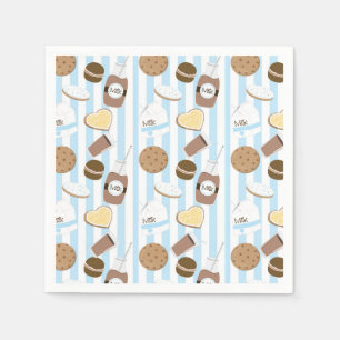 Serviette En Papier Cookies & Lait Boys Blue Anniversaire Serviettes
