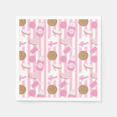 Serviette En Papier Cookies & Lait Filles Pink Anniversaire Serviettes (Devant)
