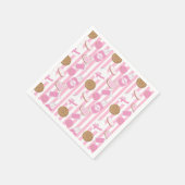 Serviette En Papier Cookies & Lait Filles Pink Anniversaire Serviettes (Coin)