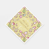 Serviette En Papier Cookies Noël Jaune (Coin)