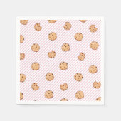 Serviette En Papier Cookies rayures roses Plaques papier fête d'annive (Devant)