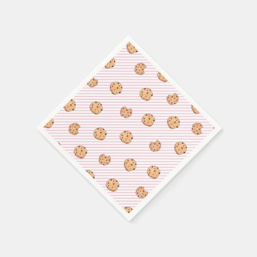 Serviette En Papier Cookies rayures roses Plaques papier fête d'annive (Coin)
