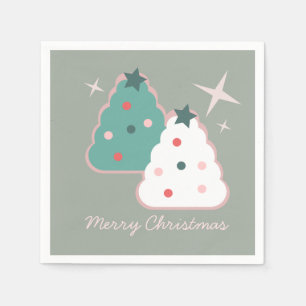 Serviette En Papier Cookies Sucrés Rétro Noël Groovy 