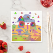 SERVIETTE EN PAPIER COOL À PIED SOUS LES STARS (En situation)