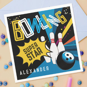 Serviette En Papier Cool Allons lancer une fête étoilée de bowling col