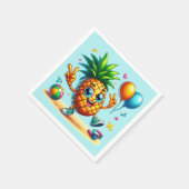 Serviette En Papier Cool Anniversaire plage fête d'ananas (Coin)