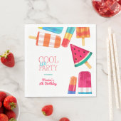 Serviette En Papier cool aquarelle glaces fête anniversaire (En situation)