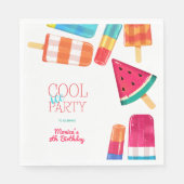 Serviette En Papier cool aquarelle glaces fête anniversaire (Devant)