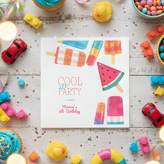 Serviette En Papier cool aquarelle glaces fête anniversaire