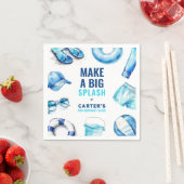 Serviette En Papier Cool Blue Pool Party Summer Boys Anniversaire (En situation)