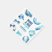 Serviette En Papier Cool Blue Pool Party Summer Boys Anniversaire (Coin)