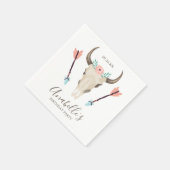 Serviette En Papier Cool Boho Cow Skull Party Faveurs (Coin)