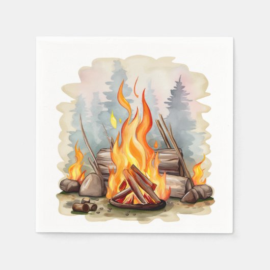 Serviette En Papier cool bonfire amoureux (Devant)