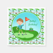 Serviette En Papier Cool Boy's Golfing Thème fête d'anniversaire (Devant)