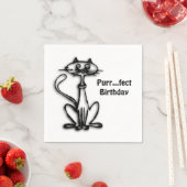 Serviette En Papier Cool Chat Purr Fect Anniversaire (En situation)