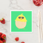 Serviette En Papier Cool Chick funky Pâques jaune poussin (En situation)