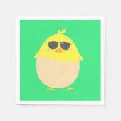 Serviette En Papier Cool Chick funky Pâques jaune poussin (Devant)