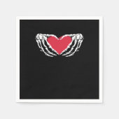Serviette En Papier Cool Classic Funny Skeleton Mains Coeur - Valentin (Devant)