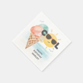Serviette En Papier Cool d'été | Tropical Beach Ice Cream Anniversaire (Coin)