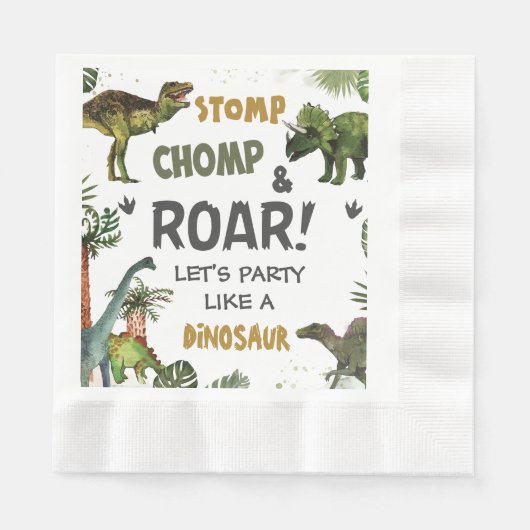 Serviette En Papier Cool Dinosaures Jurassic Boy Anniversaire (Devant)